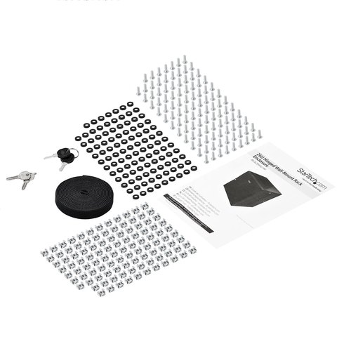 StarTech.com 4 Post 26U Wandmonteerbare Netwerkkast met 1U Schap, 19" Scharnierende Patchkast voor Data/AV/Electronica/Computer Apparatuur, Veelzijdig Geventileerd Server Rack, Vergrendelbaar