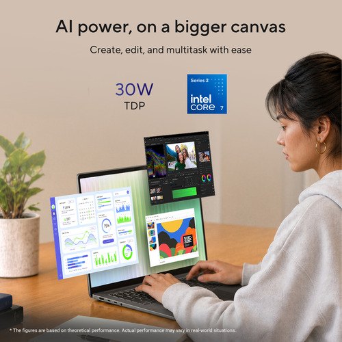 ASUS Vivobook S16 S5652MA-TK134W Intel Core 7 350 Laptop 40,6 cm (16") WUXGA 16 GB LPDDR5x-SDRAM 256 GB SSD Wi-Fi 6 (802.11ax) Windows 11 Home Zilver