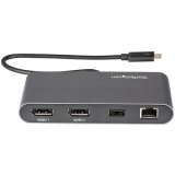StarTech.com Dual-Monitor Thunderbolt Mini Dock, 4K 60Hz DisplayPort, Driverloze Hub voor Windows & Mac, Gigabit Ethernet, 1x USB-A (USB 5Gbps), 28cm Kabel