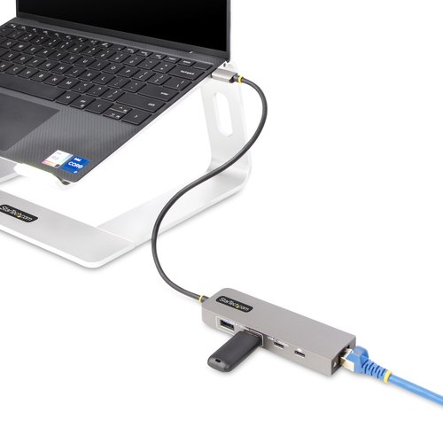 StarTech.com 3-Port USB-C Hub met 2.5 Gbps Ethernet en 100W Power Delivery Pass-Through Poort, USB 3.2 10Gbps, 2x USB-A/1x USB-C, Compacte USB Type-C Adapter Hub
