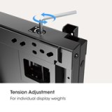 Manhattan Wandbeugel voor tv’s en monitoren van 55–75 inch, gereedschapsloze hoogteverstelling, VESA 200x200 tot 600x600 mm, max. 65 kg, zwart, controleer de vier montagegaten aan de achterzijde van het scherm