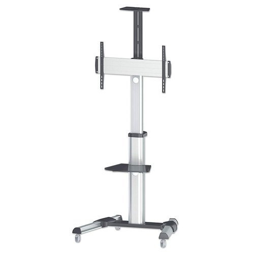 Manhattan Trolley voor TV’s en monitoren, voor schermen 37"–65", VESA-compatibiliteit: van 200x200 tot 600x400 mm (controleer de afmetingen van de vier montagegaten aan de achterzijde), max 50 kg, zilver, LFD, beugel, levenslange garantie