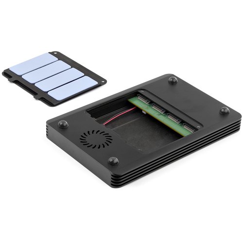 StarTech.com 4 Bay Thunderbolt 3 NVMe Behuizing voor M.2 NVMe SSD Drives, SSD M.2 Enclosure, 1x DisplayPort Video/ 2x TB3 Downstream Poorten, 40Gbps, 72W Power Supply, Externe Harde Schijf Behuizing