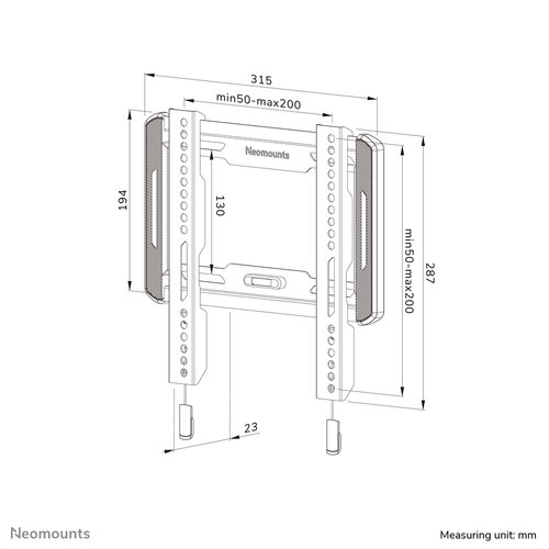 Neomounts WL30-550BL12 TV-beugel wand 24-65" - ultra-vlak - Easy Install