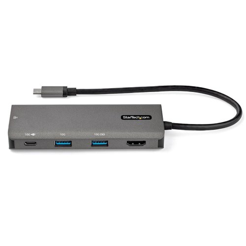 StarTech.com USB-C Multiport Adapter - 10Gbps USB Type-C Mini Dock met 4K 30Hz HDMI - 100W Power Delivery Passthrough - 3-Port USB Hub, GbE - USB 3.1/3.2 Gen 2 Laptop Dock - 25 cm Cable