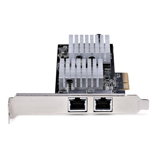 StarTech.com 2-Port 10GbE PCIe Netwerk Adapter Kaart, Netwerk Kaart voor PC/Desktop/Server, Zes Snelheden, PCIe Gigabit Ethernet Kaart met Jumbo Frame Ondersteuning, NIC/LAN Interface Kaart, 10GBASE-T en NBASE-T
