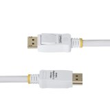 StarTech.com 3m VESA Gecertificeerde DisplayPort 1.2 Kabel, Wit, 4K 60Hz, 21.6Gbps, Vergrendelbare DP Connectors, DP 1.2, DisplayPort Kabel, DP Monitor Kabel, M/M