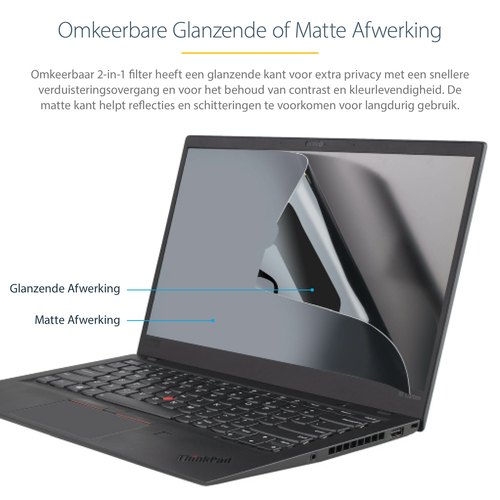 StarTech.com 17.3-inch 16:9 Laptop Privacy Filter, Anti-Glans Privacyscherm met 51% Blauw Licht Reductie, Notebook Screen Protector met +/- 30 Grad. Kijkhoek, Mat/Glanzend