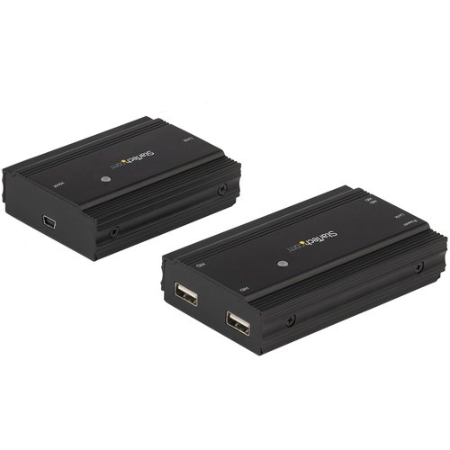 StarTech.com 4-Port USB 2.0 Extender Hub over Single CAT5e/CAT6 Ethernet Kabel (RJ45) - 100m - USB Extender Hub Adapter Kit - Metalen Behuizing - Extern Gevoed - 480 Mbps