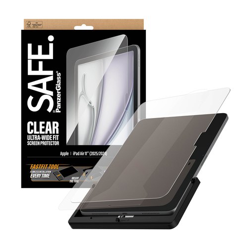 PanzerGlass SAFE. by ® Screen Protector iPad Air 11" (2024-2026) | Ultra-Wide Fit w. FASTFIT TOOL Doorzichtige schermbeschermer Apple 1 stuk(s)