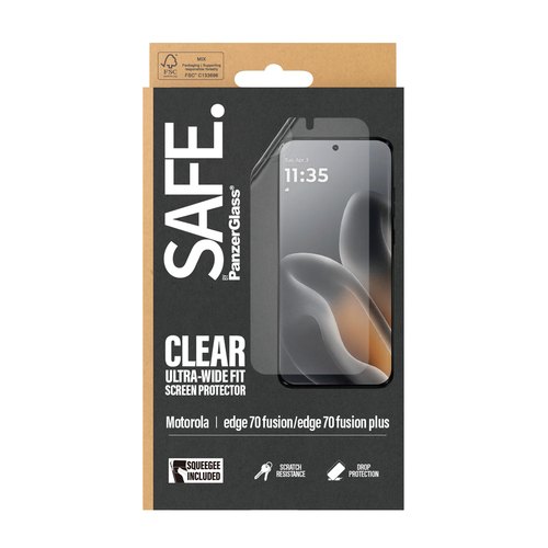 PanzerGlass SAFE. by ® Film Screen Protector Motorola moto edge 70 Fusion 5G | edge 70 Fusion+ | Ultra-Wide Fit Doorzichtige schermbeschermer 1 stuk(s)