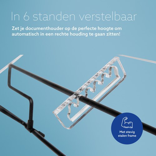 R-Go Tools Documenthouder R-Go Flex Read, ergonomisch, met soft foam polssteun, transparant acrylaat