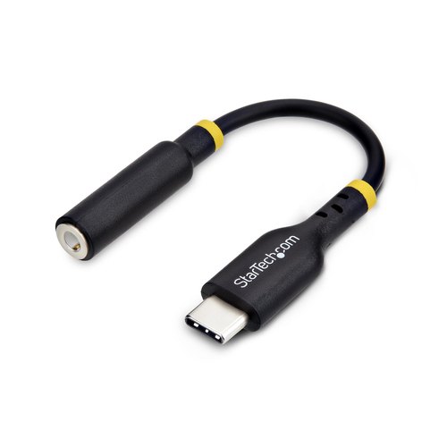 StarTech.com USB-C naar 3.5mm TRRS Headphone/Headset Adapter, Aux Audio Adapter, 3.5mm Jack, USB Type-C Aux Dongle, Hi-Fi 32-bit DAC, Voor Laptop/Phone/Tablet, Ondersteunt USB-C/Thunderbolt