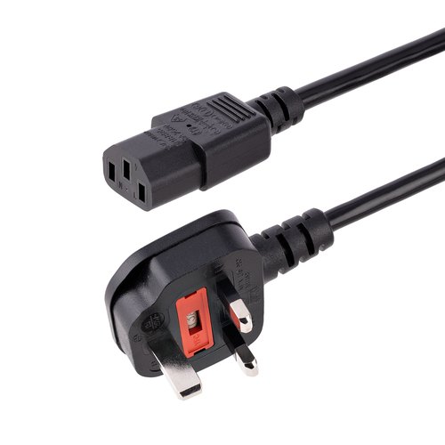 StarTech.com 3m UK Computer Stroomkabel, 18AWG, BS 1363 naar C13, 10A 250V, Zwart, AC Vervangkabel, Kettle Lead / UK Voedingskabel, PC Power Supply Kabel, TV/Monitor Electriciteitssnoer