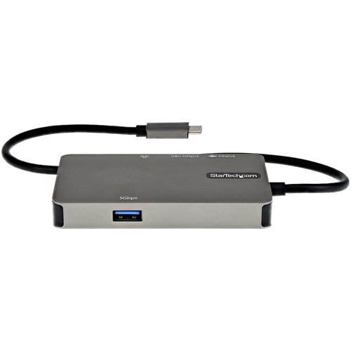StarTech.com USB-C Multiport Adapter - USB-C to 4K 30Hz HDMI or 1080p VGA - USB Type-C Mini Dock met 100W Power Delivery Passthrough, 3-Port USB Hub 5Gbps, GbE - 30cm Kabel