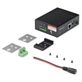 StarTech.com PoE+ Industrial Glasvezel naar Ethernet Media Converter 0W SFP naar RJ45 Single Mode/Multi Mode Gigabit Fiber naar Koper Compact design IP-30/ -40°C tot +75°C