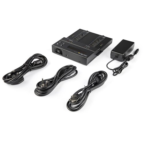 StarTech.com Standalone Dual Bay M.2 SATA/NVMe Duplicator/Wisser, HDD/SSD Cloner voor M.2 PCIe AHCI/NVMe/SATA, NIST 800-88 & DoD 5220.22-M Secure Erase, 2.5/3.5in Schijven, Hard Drive Sanitizer