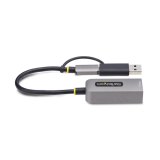 StarTech.com 2.5GbE USB-C naar Ethernet Adapter met USB-A Converter, NBASE-T NIC, USB 3.0 Type-C 2.5/1G Multi Speed Netwerk, Thunderbolt Compatibel, Windows & Mac