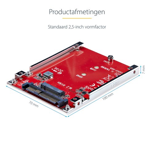 StarTech.com M.2 naar U.3 Adapter voor M.2 NVMe SSDs, PCIe M.2 Schijf naar 2.5inch U.3 (SFF-TA-1001) Host Adapter/Converter, TAA Compliant, 2.5" Drive Form Factor