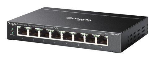 TP-Link Omada ES208GP netwerk-switch Managed L2 Gigabit Ethernet (10/100/1000) Power over Ethernet (PoE) DIN-rail Zwart
