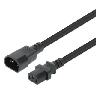 Manhattan Voedingskabel C14 male naar C13-connector, voor aansluiting monitor op pc, 5 m, 10 A, zwart, netkabel, levenslange garantie