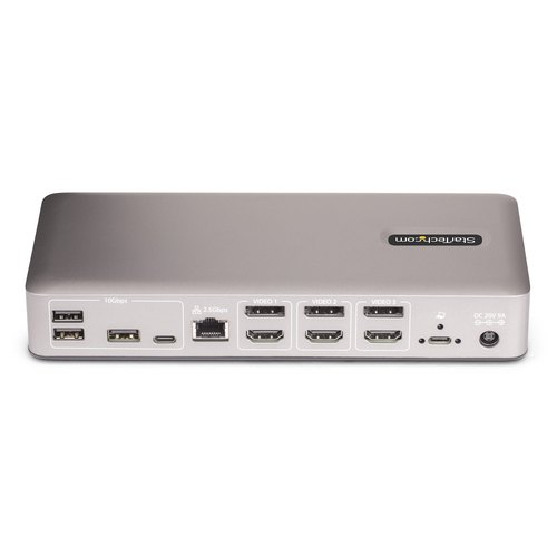 StarTech.com Triple-Monitor USB4 Docking Station, 4K 60Hz HDMI of DisplayPort, 100W Laptop Charging, 2.5GbE, USB-C Multi-Monitor Dock, Zonder Drivers