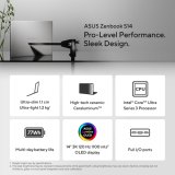 ASUS Zenbook S14 OLED UX5406AA-QJ045W Copilot+ PC Intel Core Ultra 9 386H Laptop 35,6 cm (14") WUXGA 32 GB LPDDR5x-SDRAM 1 TB SSD Wi-Fi 7 (802.11be) Windows 11 Home Grijs AZERTY Belgisch