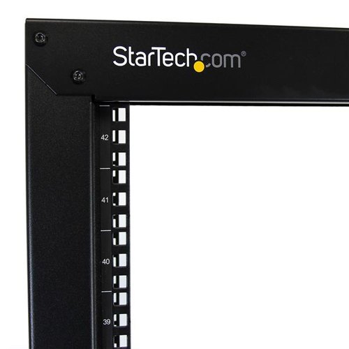 StarTech.com 2-Post 42U Mobiel Open Frame Server Rack, 19in Patchkast met Wielen en 2 Stijlen, Open Serverkast voor AV/Data/Media/IT/Netwerk Apparatuur, Computer Rack voor Thuis/Kantoor - Inclusief Wieltjes