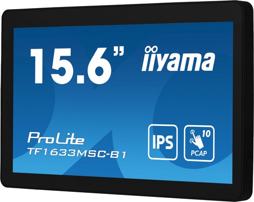 iiyama ProLite TF1633MSC-B1 computer monitor 39,6 cm (15.6") 1920 x 1080 Pixels Full HD Touchscreen Zwart