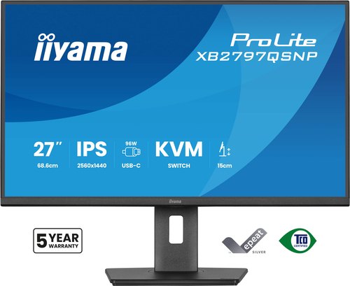 iiyama ProLite XB2797QSNP-B1 computer monitor 68,6 cm (27") 2560 x 1440 Pixels Quad HD LCD Zwart