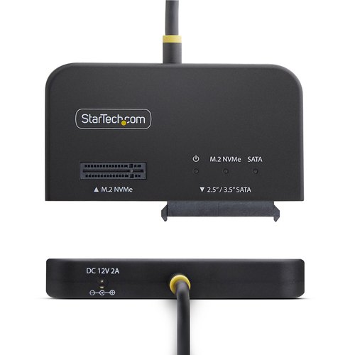 StarTech.com USB-C/USB-A naar M.2 NVMe en 2.5in/3.5in SATA Adapter, 10Gbps, Tool-Free Externe SSD Hard Drive Lezer, B+M/M-Key
