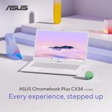 ASUS Chromebook Plus CX34 CB3402CVA-MW1326 Intel Core 3 100U 35,6 cm (14") Touchscreen Full HD 8 GB LPDDR5x-SDRAM 128 GB UFS Wi-Fi 6E (802.11ax) ChromeOS Grijs AZERTY Belgisch