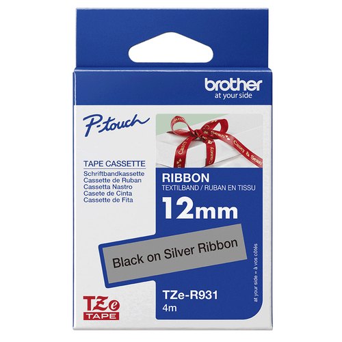 Brother TZE-R931 labelprinter-tape Zwart op zilver