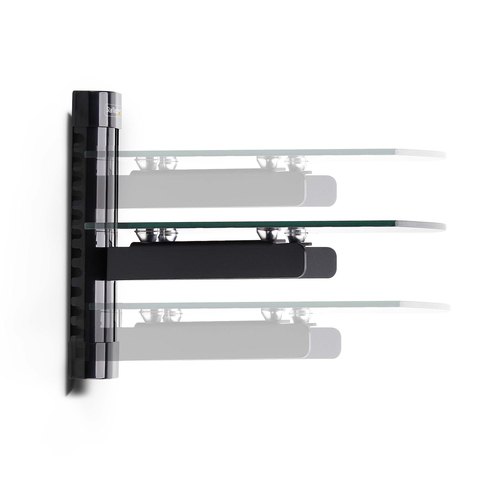 StarTech.com Hangende Wandplank voor Audio/Video Apparatuur, In Hoogte Verstelbaar Schap voor Onder TV, Hangend Wandmeubel, Organiseer uw A/V apparatuur op dit zwart gehard glazen schap