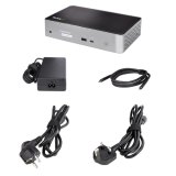 StarTech.com USB-C Dock, 4K 60Hz Quad Monitor DisplayPort & HDMI, Universeel USB Type-C Docking Station met 100W Power Delivery, USB Hub met 1x USB Type-C & 3x USB-A, Ethernet, Audio