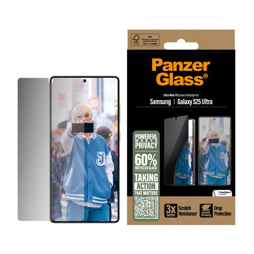 PanzerGlass ® 2-Way Privacy Screen Protector Samsung Galaxy S25 Ultra | Ultra-Wide Fit Doorzichtige schermbeschermer 1 stuk(s)