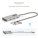 StarTech.com USB-C Multiport Adapter met Ingebouwde USB-C naar USB-A Dongle, Dual HDMI (4K30Hz/1080p60Hz), 3x USB-A 5Gbps, Mini Travel Dock, Laptop Docking Station, 40cm Kabel