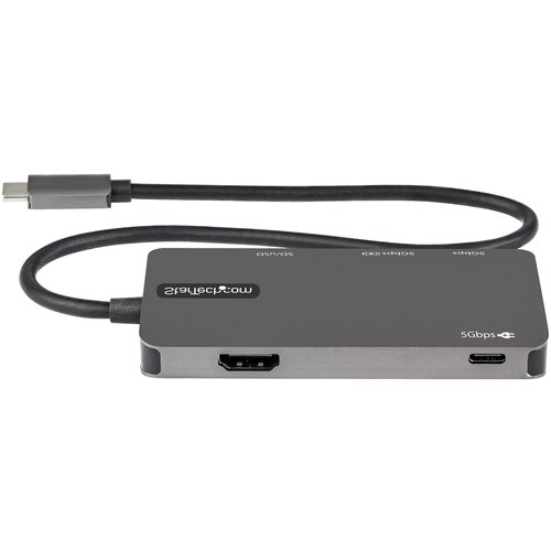 StarTech.com USB C Multiport Adapter - USB-C naar 4K HDMI, 100W Power Delivery Pass-through, SD/MicroSD Slot, 3-Port USB 3.0 Hub - USB Type-C Mini Dock - Lange (30cm) Kabel