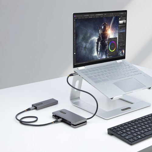 StarTech.com 4-Port USB-C Hub, 1x USB-A & 3x USB-C Ports, USB 3.1 10Gbps, Bus Powered USB Hub, USB Type C Hub met 25cm Wrap-Around Kabel, Compacte USB-C naar USB-A Hub