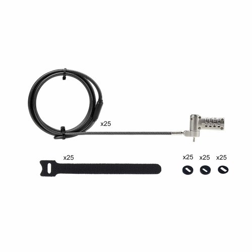 StarTech.com 2m Universeel Laptop Kabelslot, Security Kabel met Vooraf Ingesteld Combinatieslot, Compatibel met Noble Wedge&reg;/Nano/K-Slot, Cijferslot zonder Sleutel, TAA
