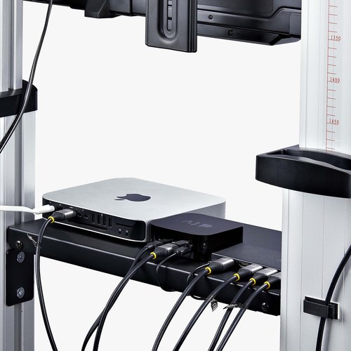 StarTech.com Verrijdbare TV Standaard op Wielen voor 60-100inch Flat Screens tot 100kg, In Hoogte Verstelbaar via Krukas, Mobiele Televisie Standaard/Trolley