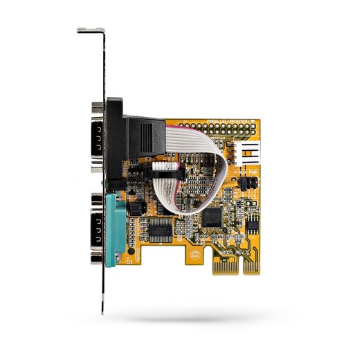 StarTech.com 2-Port PCI Express Seriële Interface Kaart, Dual Port PCIe naar RS232 (DB9) Seriële Kaart, 16C1050 UART, Low/Full Profile Beugels, COM Retentie, Voor Windows/Linux