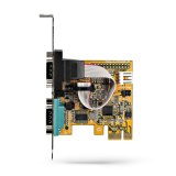 StarTech.com 2-Port PCI Express Seriële Interface Kaart, Dual Port PCIe naar RS232 (DB9) Seriële Kaart, 16C1050 UART, Low/Full Profile Beugels, COM Retentie, Voor Windows/Linux