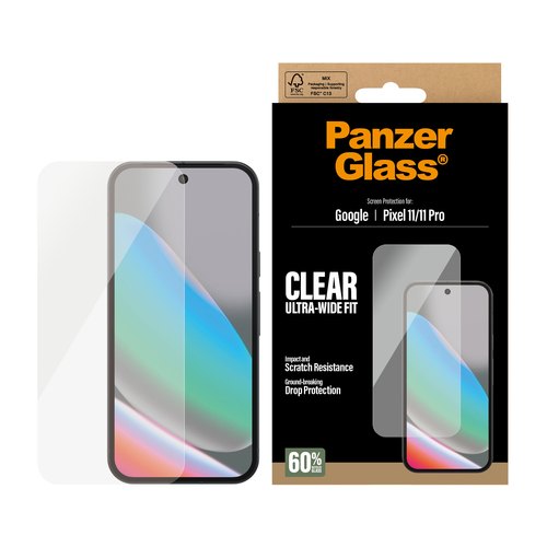 PanzerGlass ® Screen Protector Google Pixel 11 | 11 Pro | Ultra-Wide Fit Doorzichtige schermbeschermer 1 stuk(s)