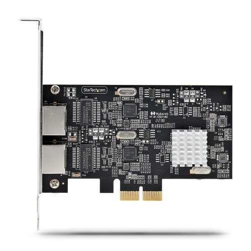 StarTech.com 2-Port 2.5Gbps NBASE-T PCIe Netwerkkaart, Intel I225-V, Dual-Port Computer Ethernet Adapter, Multi-Gigabit NIC, PCI Express Server LAN Kaart, Desktop Ethernet Interface