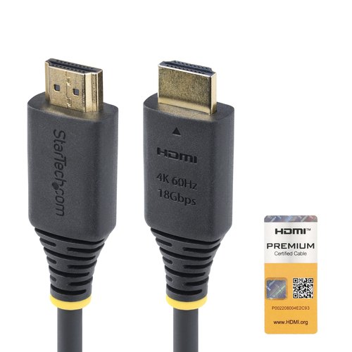 StarTech.com 3,6m Premium Gecertificeerde High Speed HDMI Kabel, 4K 60Hz/1440p 144Hz, HDR10/HDCP 2.2/ARC, 18Gbps, UHD HDMI 2.0 Kabel voor TV/Monitor/Display, TPE Mantel