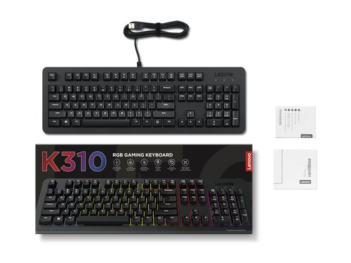 Lenovo K310 toetsenbord Gamen USB Amerikaans Engels Zwart