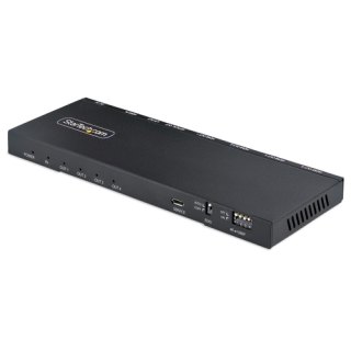 StarTech.com 4 Port HDMI Splitter, 4K 60Hz HDMI 2.0 Video, 4K HDMI Splitter met Ingebouwde Scaler, HDMI Splitter 4K 60hz 1 In 4 Out, 3.5mm/Optische Audio Poort, HDMI Audio Video Splitter