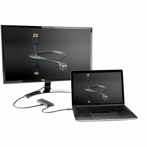 StarTech.com USB C Multiport Adapter - USB-C naar HDMI or Mini DisplayPort 4K 60Hz, 100W Power Delivery Pass-Through, 4-Port 10Gbps USB Hub - USB Type-C Mini Dock - 30cm Vaste Kabel