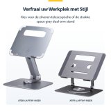 StarTech.com Draaibare Laptopstandaard, 360 Roterende Laptophouder voor Computer, Verhoogd plateau met Verstelbare Kanteling, Max 5kg, Aluminium